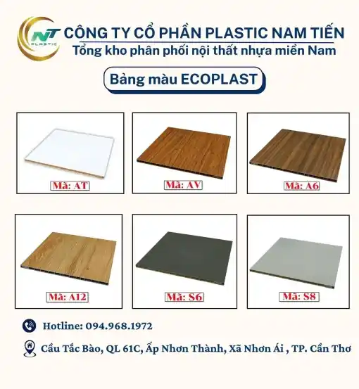 Bảng màu thực tế tấm nhựa Ecoplast chính hãng giúp các xưởng nội thất đối chiếu màng film