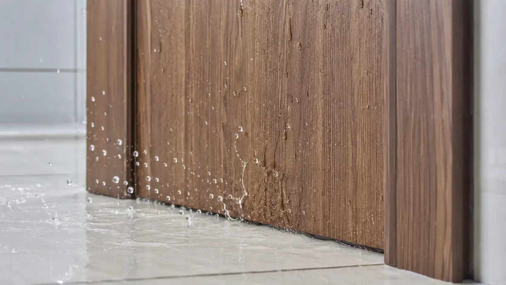 Bề mặt cửa nhựa composite giả gỗ chống thấm nước tuyệt đối trong nhà vệ sinh