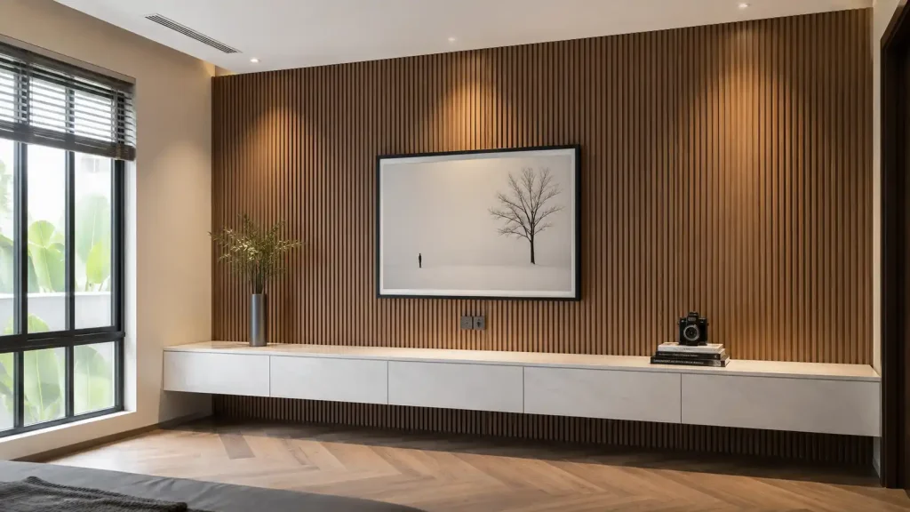Bề mặt tấm ốp lam sóng nhựa 3D trang trí tường và hỗ trợ tán âm, lam sóng nhựa giảm tiếng vang có tốt không