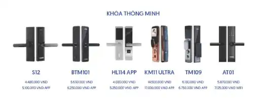 Catalog các mẫu khóa cơ và khóa thông minh cho cửa composite tại Nam Tiến