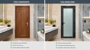 cửa nhựa composite hay nhôm xingfa nhà vệ sinh
