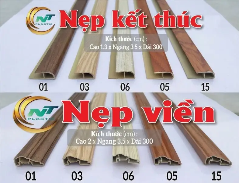 Hệ thống nẹp kết thúc và nẹp viền đồng bộ mã màu tấm nhựa Ecoplast