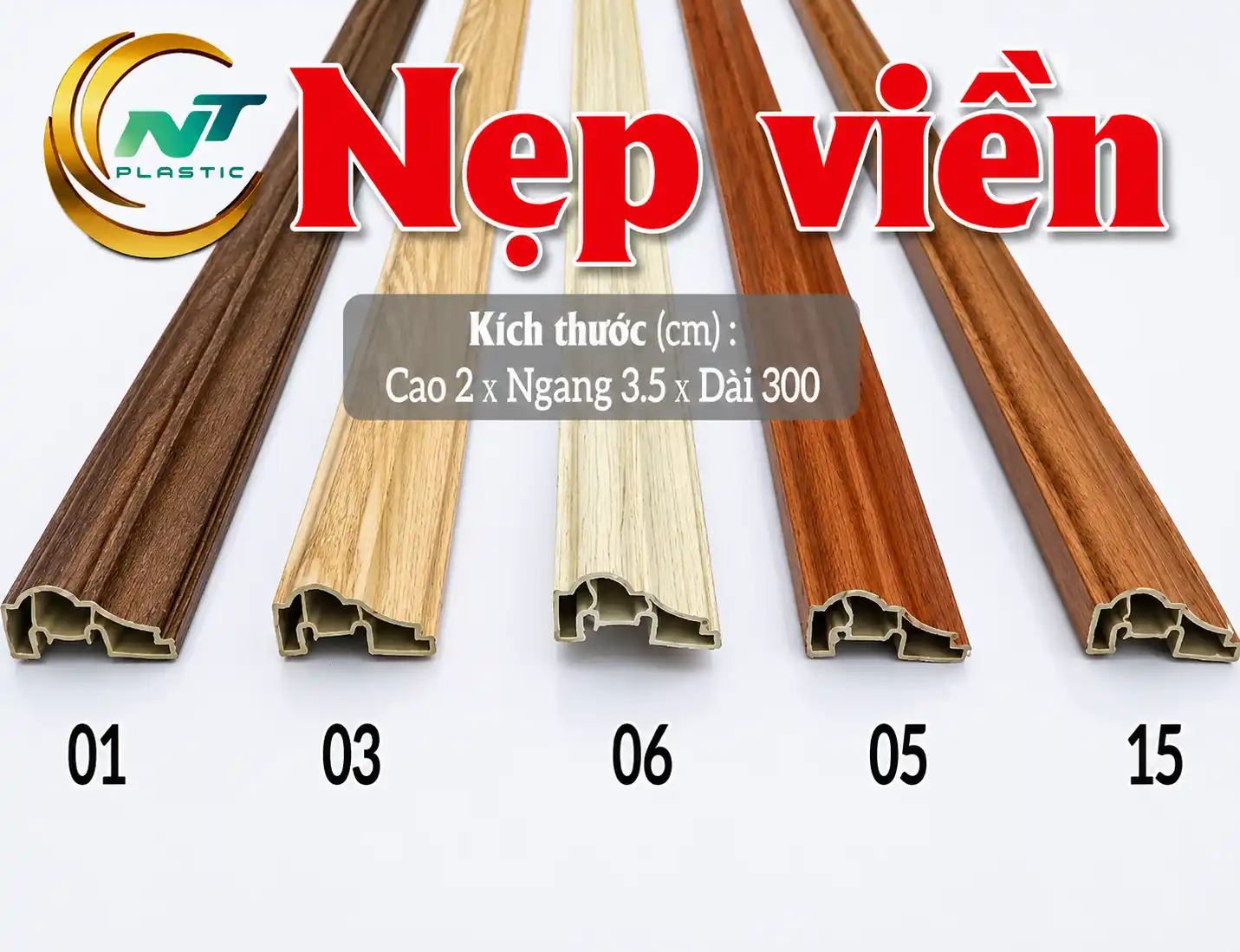 ảnh thật nẹp viền phẳng để phân loại các dòng phụ kiện nẹp ốp tường