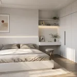 hòng ngủ nội thất sạch sẽ từ tấm nhựa đặc than tre có bị ẩm mốc không