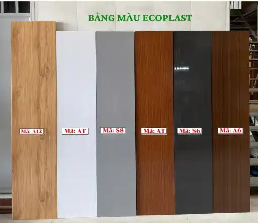 Tấm nhựa nội thất Ecoplast bề mặt in UV nhẵn mịn xếp tại kho bãi