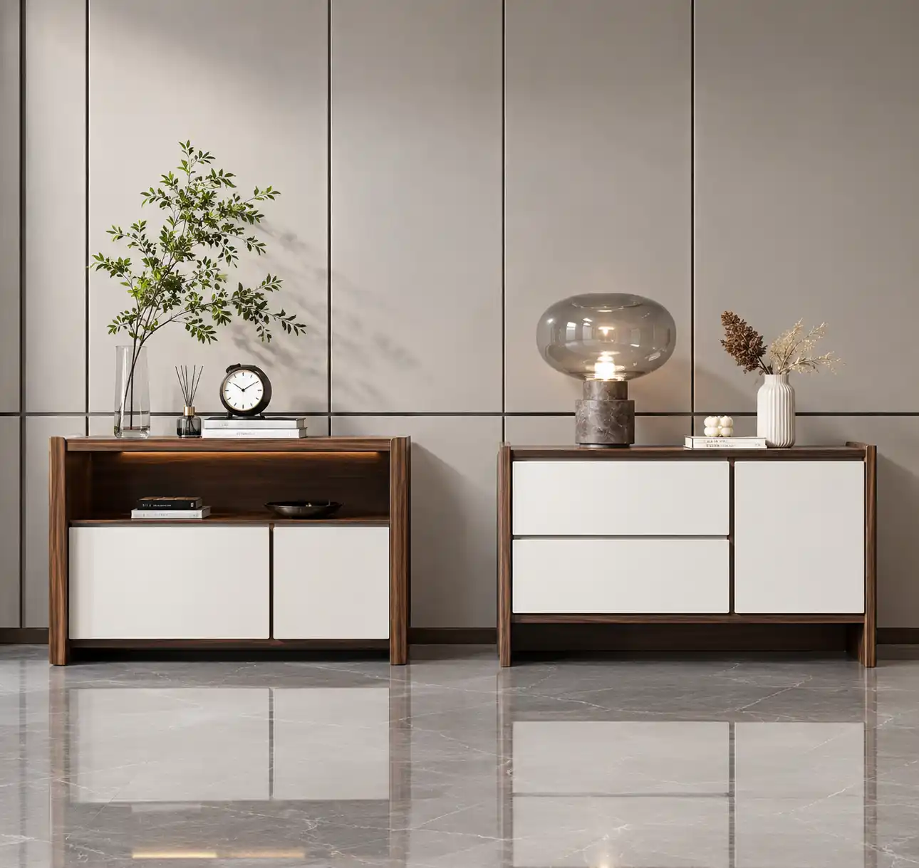Các mẫu tủ đầu giường nhựa Ecostar 18mm thực tế đa dạng phong cách từ tối giản đến hiện đại