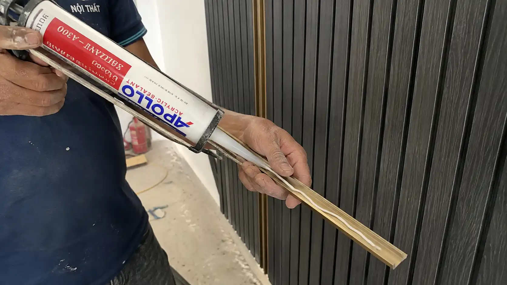 Nẹp nhôm trang trí che khe co giãn sàn nhựa tạo độ chuyển tiếp phẳng êm chân