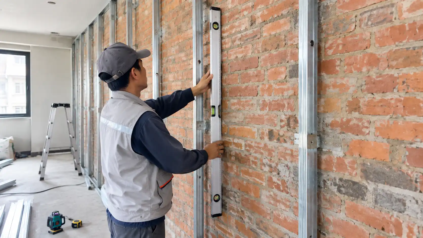 Dựng khung xương kẽm chịu lực khi cốt tường xây quá nghiêng lệch