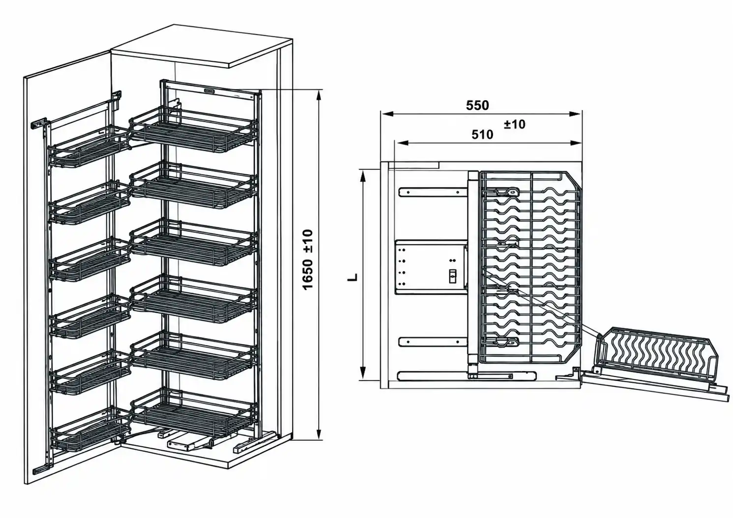 Bản vẽ kích thước tủ đồ khô 6 tầng Cadman