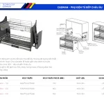 Bảng tiêu chuẩn kích thước giá bát nâng hạ Cadman chính xác nhất.