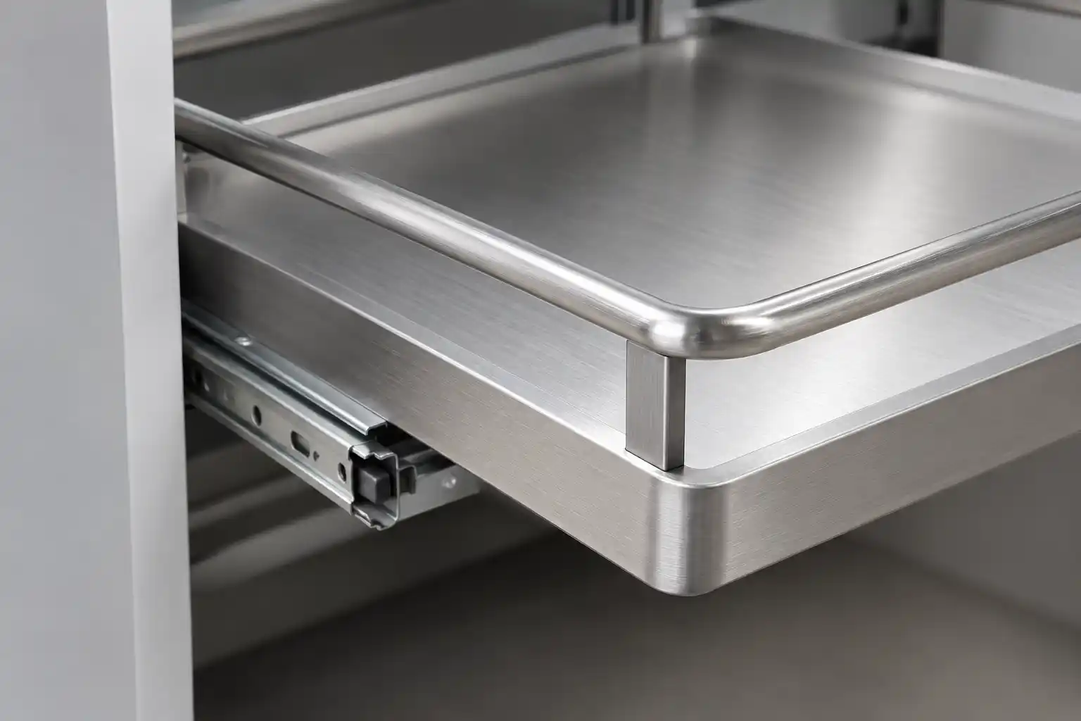 Bề mặt Inox 304 xước mờ màu xám của giá góc liên hoàn Cadman