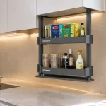 Giá gia vị nâng hạ điện Cadman lắp âm tủ bếp trên thông minh