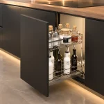 Kệ gia vị nan dẹt Cadman Inox 304 lắp âm khoang tủ bếp dưới