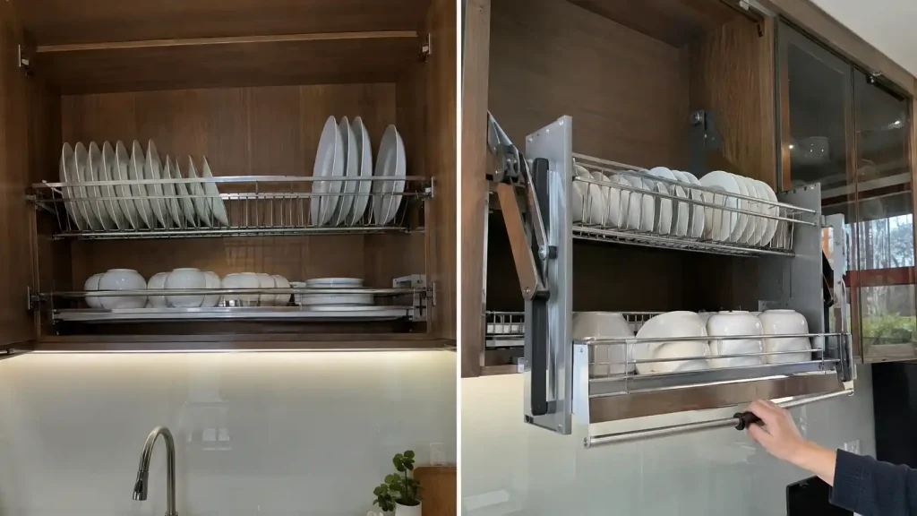 So sánh giá bát nâng hạ và cố định trong tủ bếp thực tế.